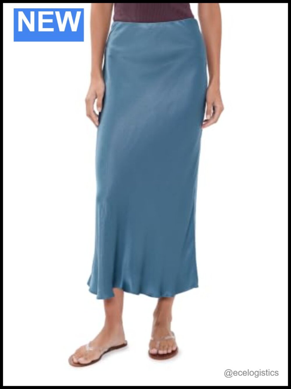 Rails Anya Satin Midi Skirt Low-Stretch Viscose Rayon